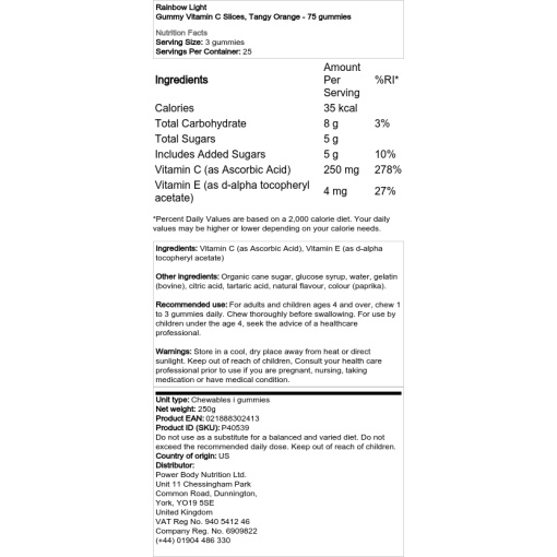 syrlig appelsin - 75 vingummi