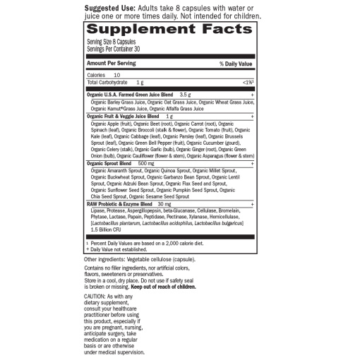 Garden of Life - Raw Perfect Food Green Superfood 240 Capsules - Image 2