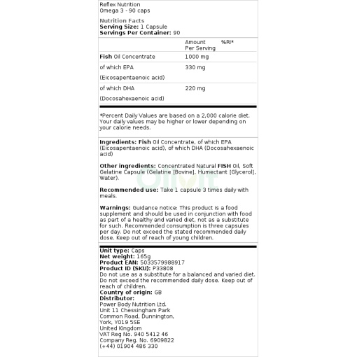 Reflex Nutrition - Omega 3 - 90 Capsules - Image 2