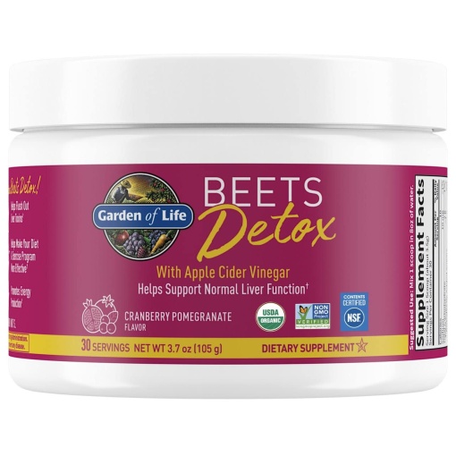Rødbede Detox med Tranebær og Granatæble 105g Pulver