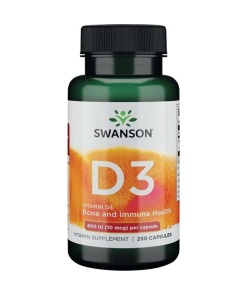 SWANSON Witamina D-3 400IU 250kaps