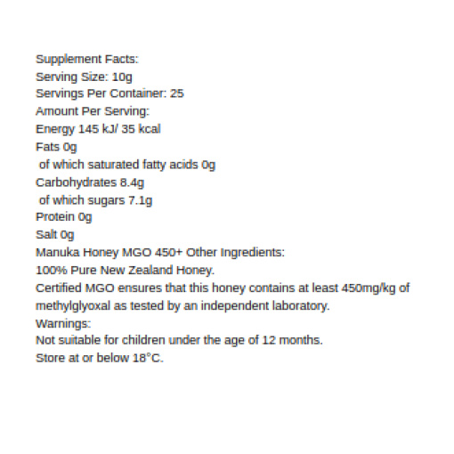 Egmont Honey - Manuka Honey MGO 450+ - 250g - Image 2
