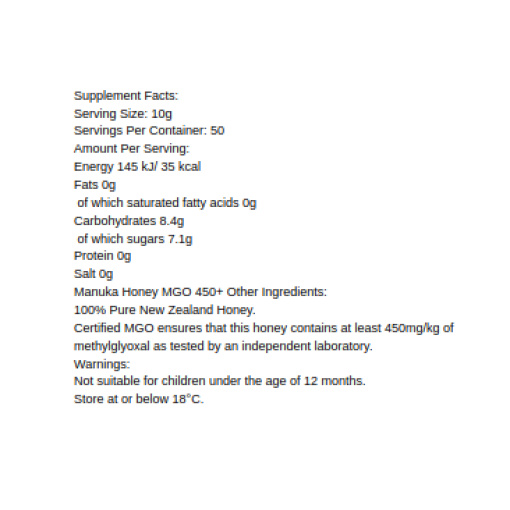 Egmont Honey - Manuka Honey MGO 450+ - 500g - Image 2