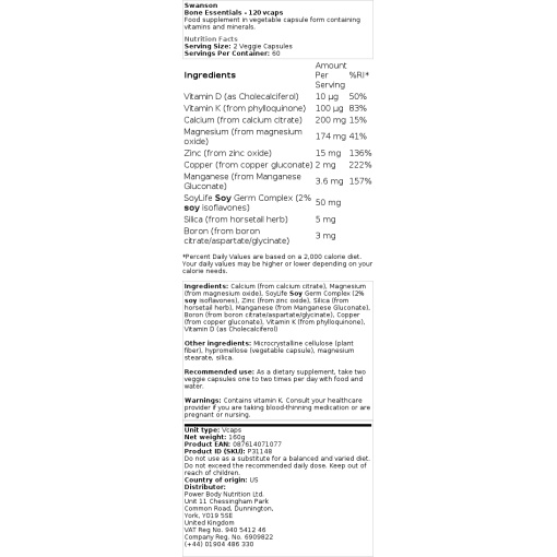 Swanson - Bone Essentials - 120 Vcaps - Image 2