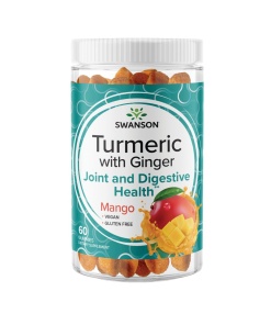SWANSON Turmeric z Imbirem  mango 60 gumisiów