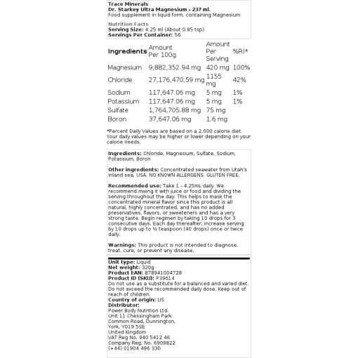 Trace Minerals - Dr. Starkey Ultra Magnesium - 237 ml - Image 2