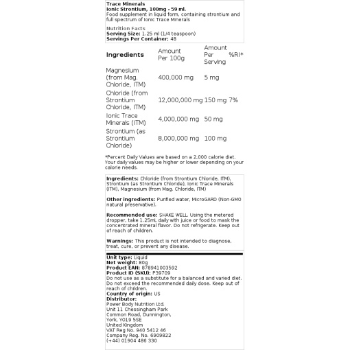 Trace Minerals - Ionic Strontium, 100 mg - 59 ml - Image 3