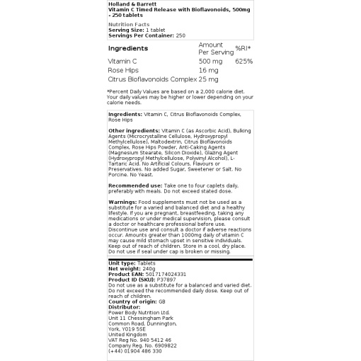 Holland & Barrett - Vitamin C with Timed Release and Bioflavonoids - Image 2