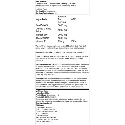 Zein Pharma - Omega-3 Gold - Cardio Edition - Image 2