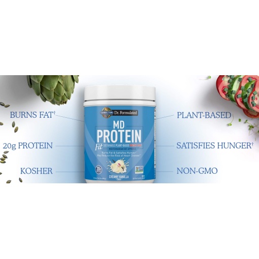 Garden of Life - Dr. Formulated MD Protein FIT Sustainable Plant-Based Powder, Creamy Vanilla - 605 g - Image 8