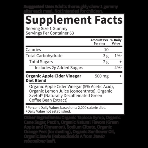 Garden of Life - Mykind Organics Apple Cider Vinegar Diet Gummies - 63 Vegan Gummies - Image 2