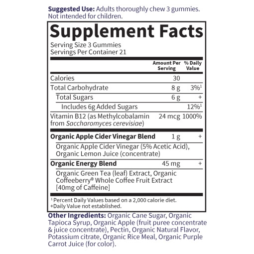 Garden of Life - Mykind Organics Apple Cider Vinegar Energy Gummies - 63 Vegan Gummies - Image 2