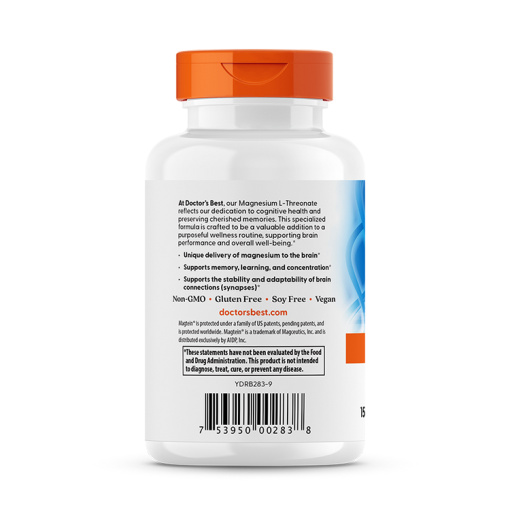 Doctor's Best - Brain Magnesium with Magtein, 50mg - 90 vcaps - Image 3