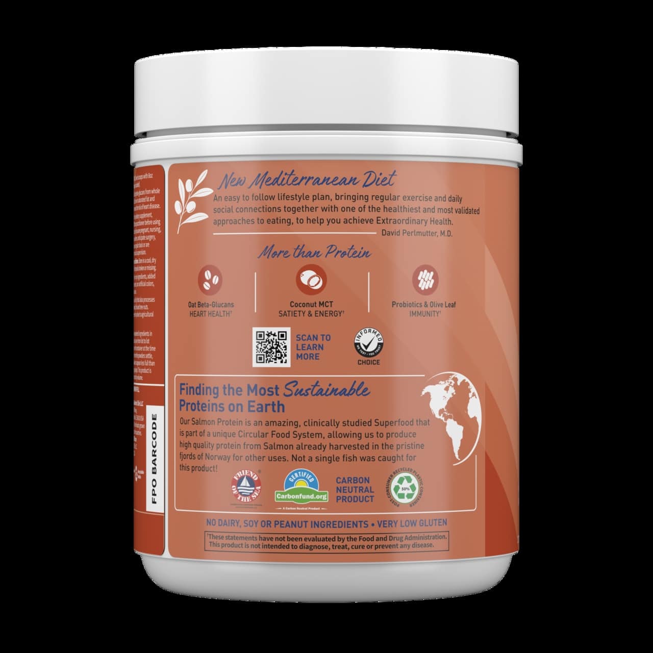 Garden of Life - Dr. Formulated MD Plant-Based Protein Powder with Sustainable Salmon, Creamy Vanilla - 644g - Image 3
