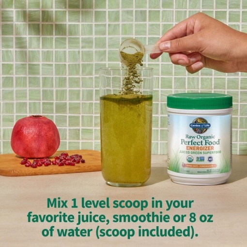 Garden of Life - Raw Organic Perfect Food Energizer, Yerba Mate & Pomegranate - 276g - Image 3