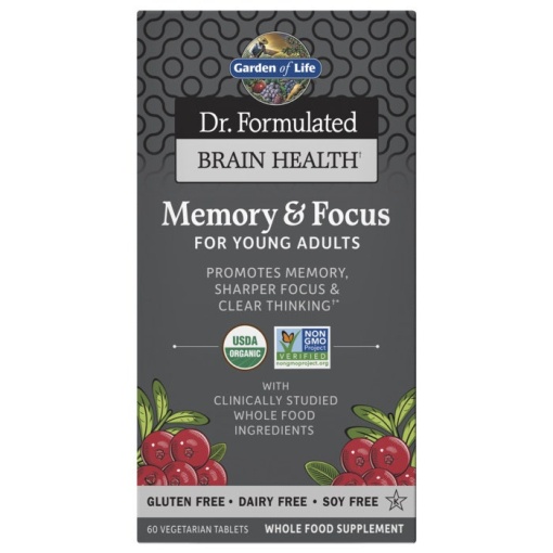 Dr. Formulated Hukommelse & Fokus for Unge Voksne - 60 vegetariske tabletter