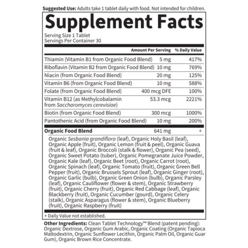 Garden of Life - Mykind Organics B-Complex - 30 vegan tablets - Image 2
