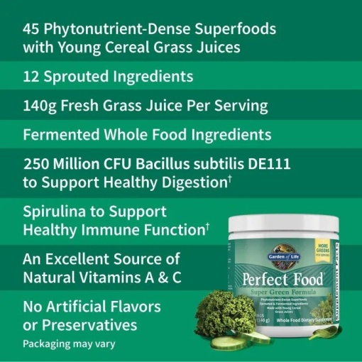 Garden of Life - Perfect Food Super Green Formula, Powder - 600g - Image 4