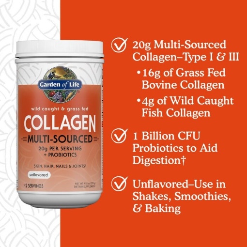 Garden of Life - Wild Caught & Grass Fed Collagen Multi-Sourced Powder - 270g - Image 4
