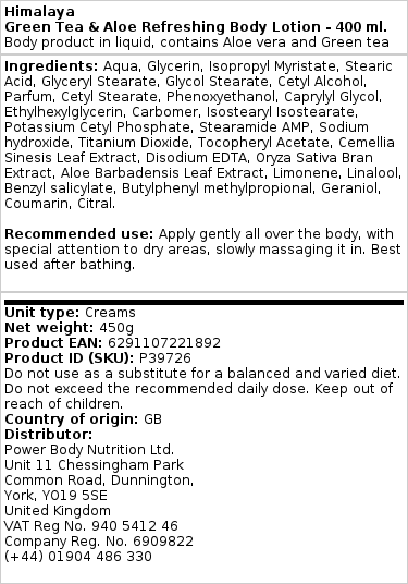 Himalaya Green Tea & Aloe Refreshing Body Lotion - 400 ml - Image 2