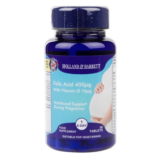 Folinsyre 400mcg med D-vitamin 10mcg - 90 tabletter