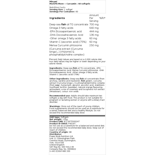 Minami MorEPA Move + Curcumin - 60 Softgels - Image 2