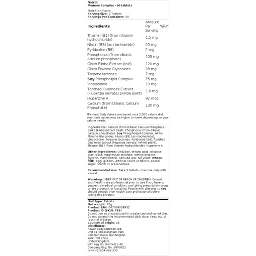 Natrol - Memory Complex - Image 2