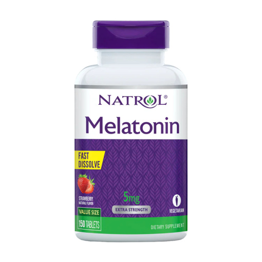 Natrol - Melatonin 5 mg 150 Jordbærtabletter