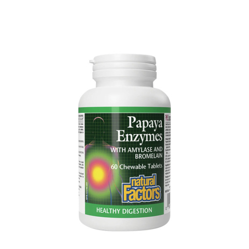 Natural Factors Papaya Enzymes with Amylase and Bromelain (60 Chewables)