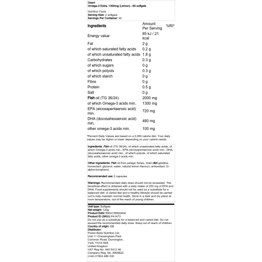 1300 mg (Citron) - 60 bløde kapsler