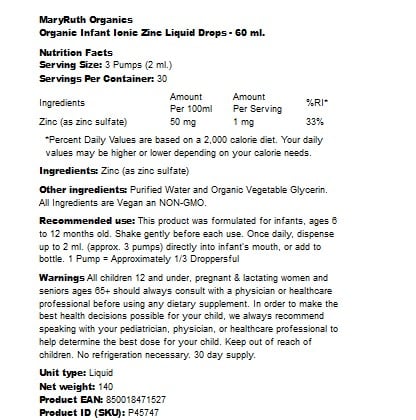 MaryRuth Organics - Organic Ionic Zinc Drops for Infants - 60 ml - Image 2