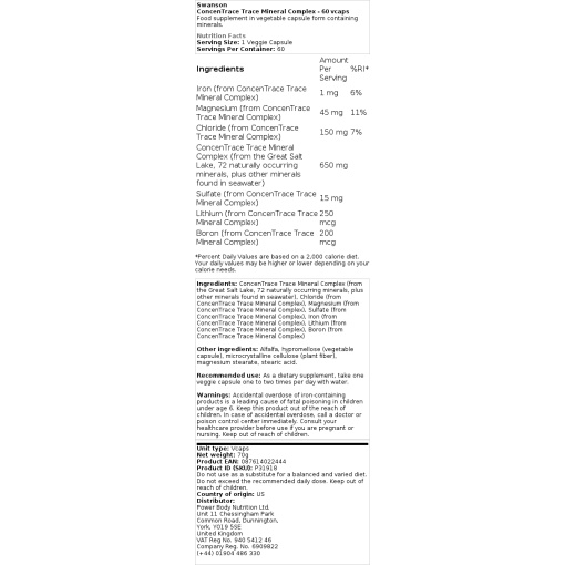 Swanson - ConcenTrace Sports Mineral Complex - 60 Vcaps - Image 2