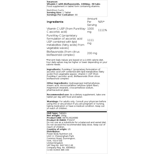 Swanson - Vitamin C with Bioflavonoids - Image 2