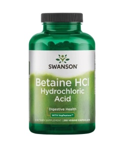 Betaine HCl Hydrochloric Acid - 250 vcaps