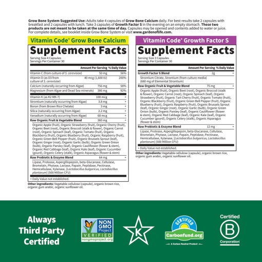 Garden of Life - Vitamin Code Growth System for Bones - 30-Day Supply - Image 2