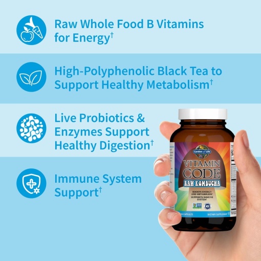 Garden of Life - Vitamin Code Raw Kombucha - 60 Vegan Capsules - Image 5