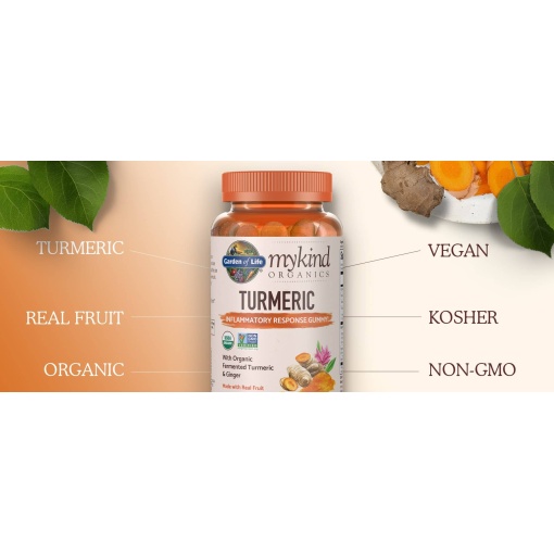 Garden of Life - Mykind Organics Turmeric Inflammation Response 120 Gummies - Image 3