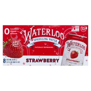 Waterloo - Water Spk Strawberry - Case Of 3 - 8-12 Oz
