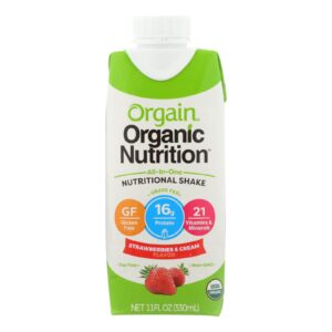 Orgain Nut Shake - Organic - Strawberry & Cream - Case Of 3 - 4-11 Fl Oz