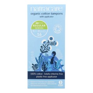 Natracare 100% Organic Cotton Tampons Regular W- Applicator - 16 Tampons