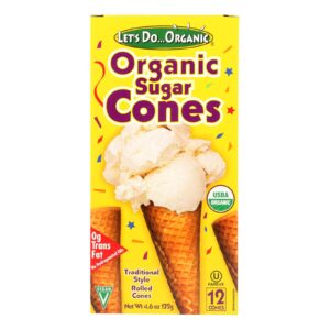 Let's Do Organics Ice Cream Cones - Sugar - Case Of 12 - 4.6 Oz.