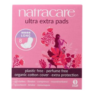 Natracare  Ultra Extra Pads W-wings - Long - 8 Count