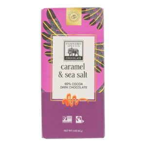 Endangered Species Chocolate Bar - Dark Chocolate - Caramel - Sea Salt - 3 Oz - Case Of 12