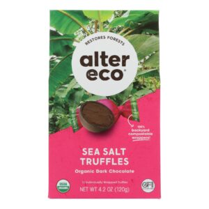 Alter Eco Americas Truffles - Sea Salt - Case Of 8 - 4.2 Oz.