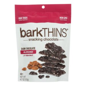 Bark Thins Bark Thins Dark Chocolate - Almond With Sea Salt - Case Of 12 - 4.7 Oz.