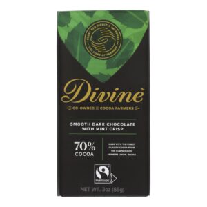 Divine - Bar Chocolate Dark W-mint Crisp - Case Of 12 - 3 Oz
