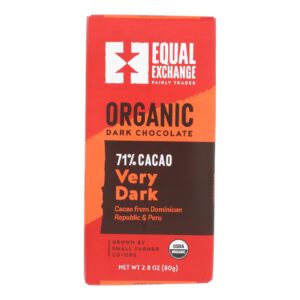 Equal Exchange Organic Chocolate Bar - Very Dark - Case Of 12 - 2.8 Oz.