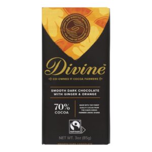 Divine - Bar Dark Chocolate 70% Gng-orng - Case Of 12 - 3 Oz