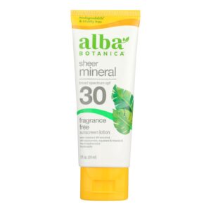 Alba Botanica - Sunscreen Lotion Mineral Formula Face And Body Spf 30 - 1 Each-3 Fluid Ounces