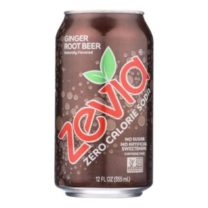Zevia - Soda Ginger Root Beer Zero Calorie Can - Case Of 4-6-12 Fluid Ounces